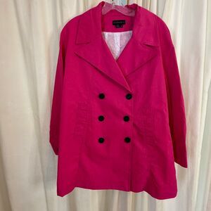 Zenobia bright pink double-breasted coat made in Italy size 14 US jacket
